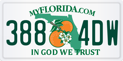 FL license plate 3884DW