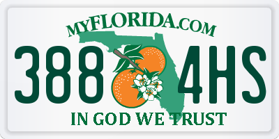 FL license plate 3884HS