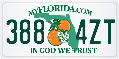 FL license plate 3884ZT