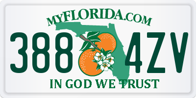 FL license plate 3884ZV
