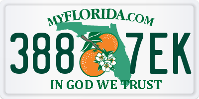 FL license plate 3887EK