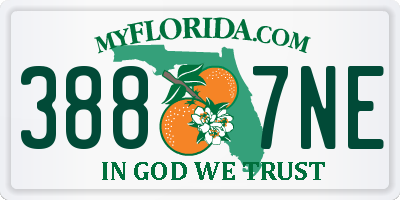 FL license plate 3887NE