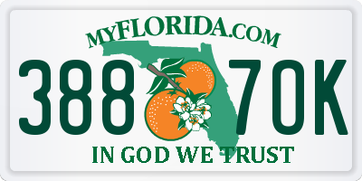 FL license plate 3887OK