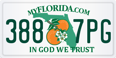FL license plate 3887PG