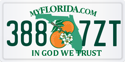 FL license plate 3887ZT