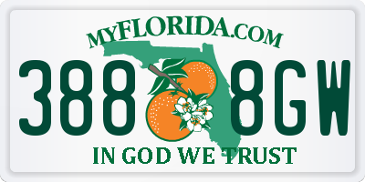 FL license plate 3888GW