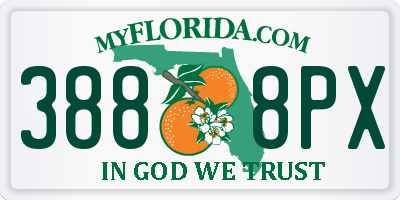 FL license plate 3888PX