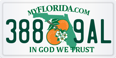 FL license plate 3889AL