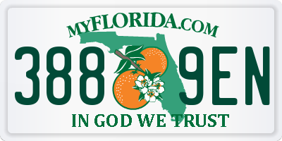 FL license plate 3889EN