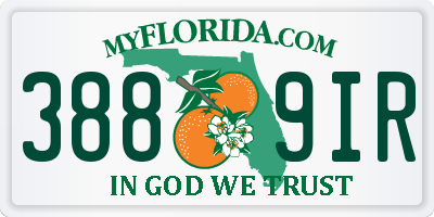 FL license plate 3889IR
