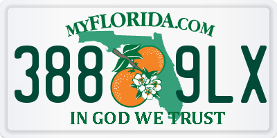 FL license plate 3889LX