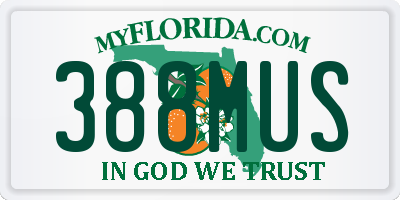 FL license plate 388MUS