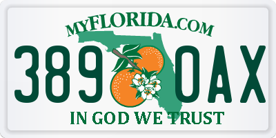 FL license plate 3890AX