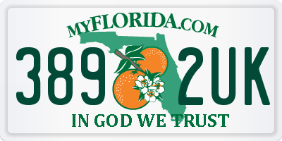 FL license plate 3892UK