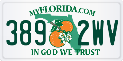 FL license plate 3892WV