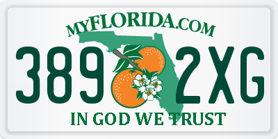 FL license plate 3892XG
