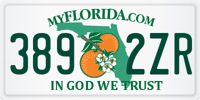 FL license plate 3892ZR