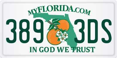 FL license plate 3893DS