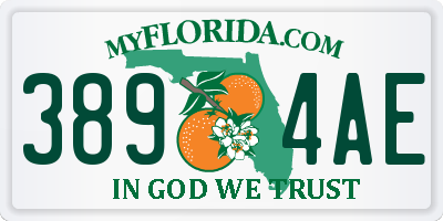 FL license plate 3894AE