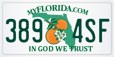 FL license plate 3894SF