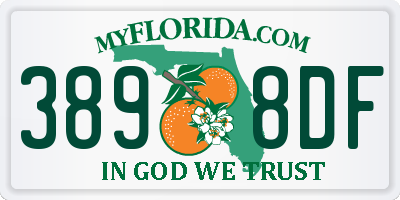 FL license plate 3898DF