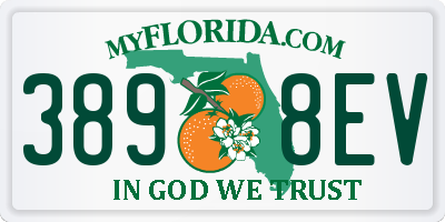 FL license plate 3898EV