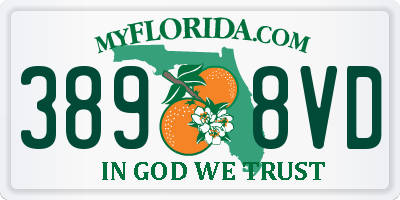 FL license plate 3898VD