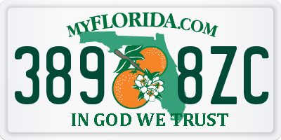 FL license plate 3898ZC