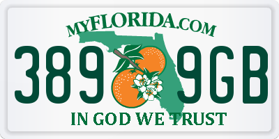 FL license plate 3899GB