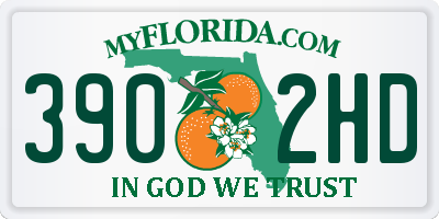 FL license plate 3902HD