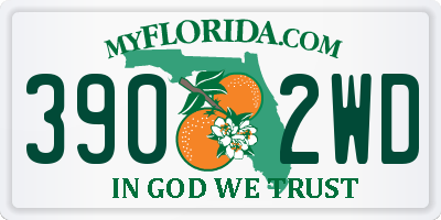 FL license plate 3902WD