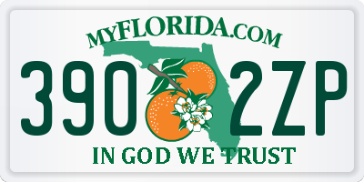 FL license plate 3902ZP