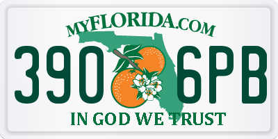 FL license plate 3906PB