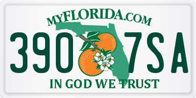 FL license plate 3907SA