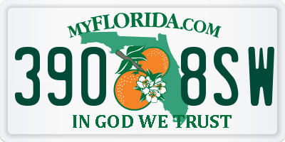 FL license plate 3908SW
