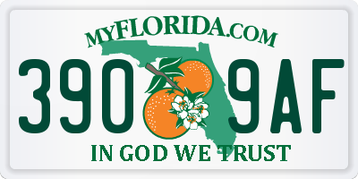 FL license plate 3909AF