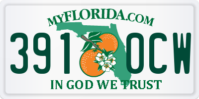 FL license plate 3910CW