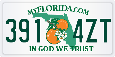 FL license plate 3914ZT