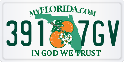 FL license plate 3917GV