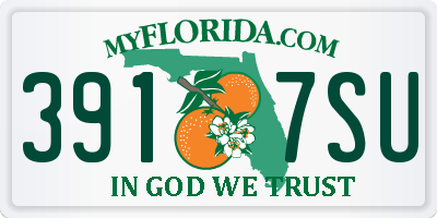 FL license plate 3917SU