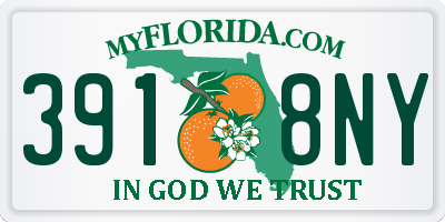 FL license plate 3918NY