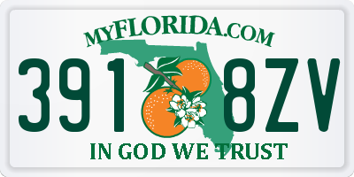 FL license plate 3918ZV