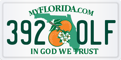 FL license plate 3920LF