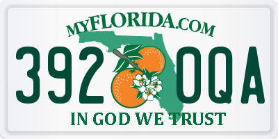 FL license plate 3920QA