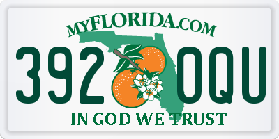 FL license plate 3920QU