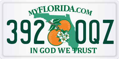 FL license plate 3920QZ