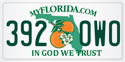 FL license plate 3920WO