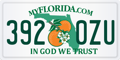 FL license plate 3920ZU