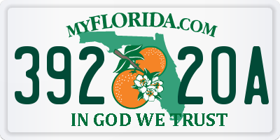 FL license plate 3922OA