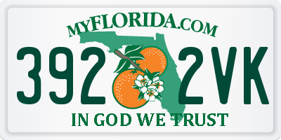 FL license plate 3922VK